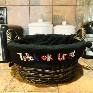 Halloween trick or treat fabric wicker candy basket home decor - October…